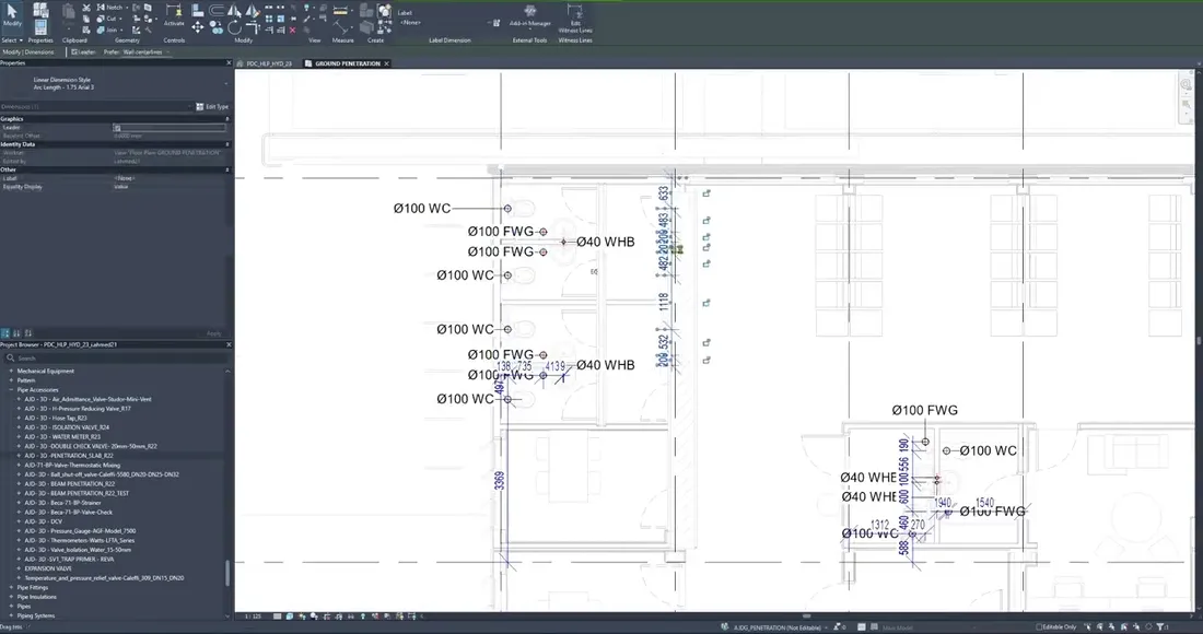 Set-out and dimensioning demo